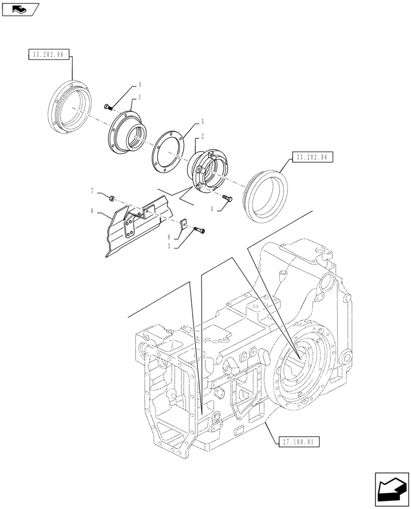 Схема запчастей Case IH PUMA 145 - (27.100.05) - REAR AXLE HOUSING - SUPPORT COVERS (27) - REAR AXLE SYSTEM