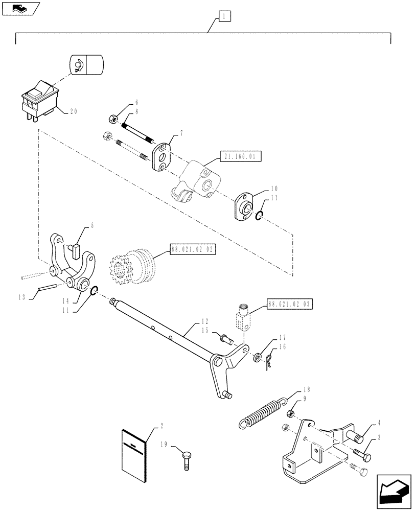 Схема запчастей Case IH PUMA 130 - (88.021.02[01]) - DIA KIT, CREEPER SPEED FOR 18X6 FULL POWER SHIFT - REDUCTION UNIT CONTROLS (88) - ACCESSORIES
