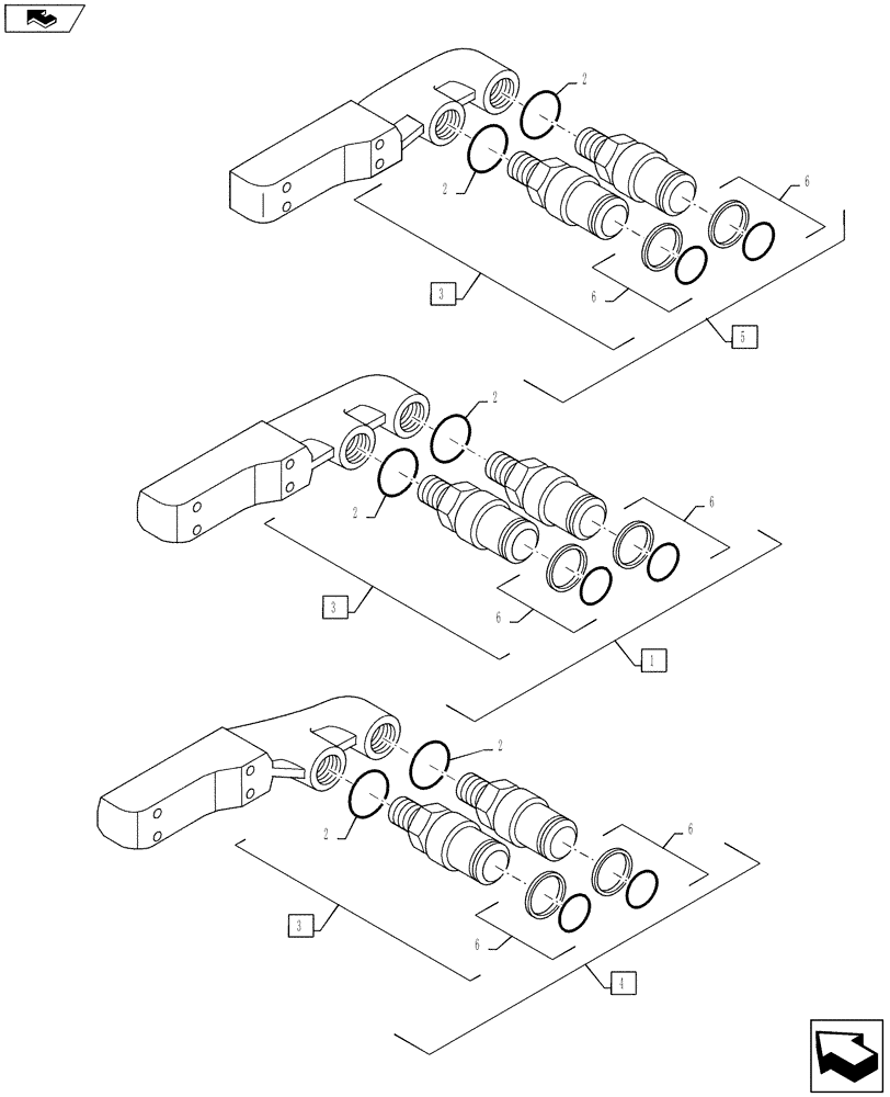 Схема запчастей Case IH PUMA 130 - (35.204.27) - QUICK COUPLER - 2 & 3 VALVE (35) - HYDRAULIC SYSTEMS