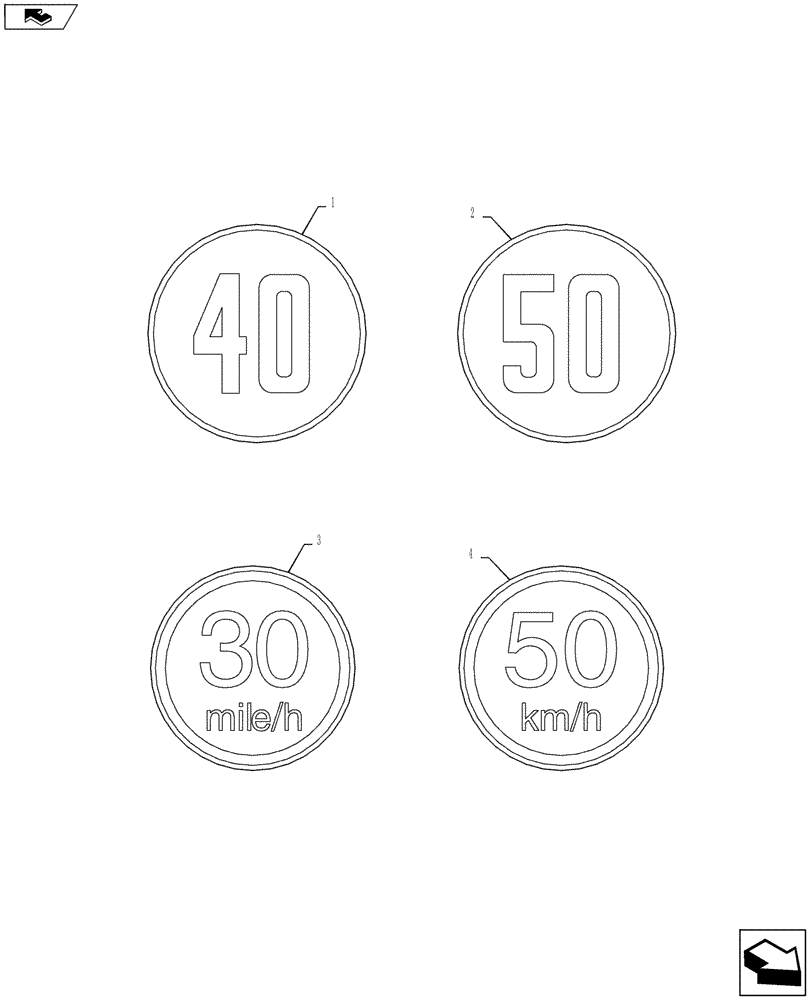 Схема запчастей Case IH PUMA 145 - (90.108.06) - ROADSPEED DECALS (90) - PLATFORM, CAB, BODYWORK AND DECALS