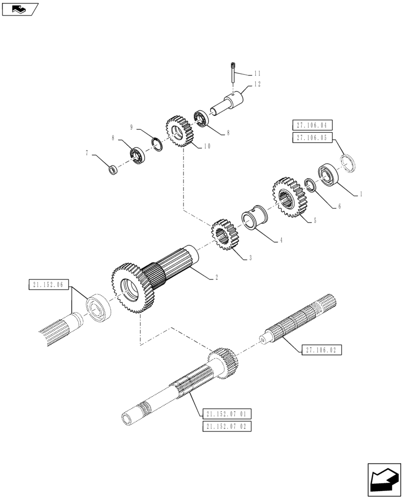 Схема запчастей Case IH PUMA 145 - (27.106.01) - CENTRAL REDUCTION GEARS (27) - REAR AXLE SYSTEM