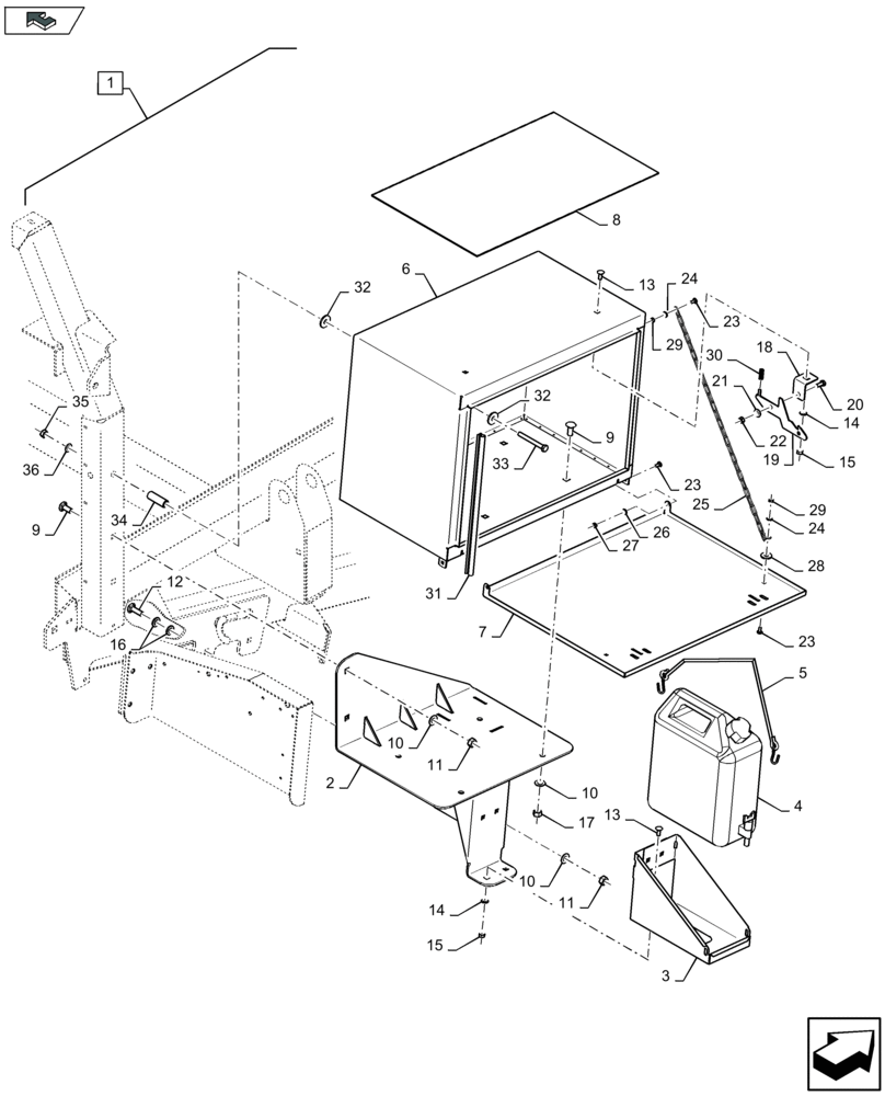 Схема запчастей Case IH LB324R - (88.005.001[01]) - DIA KIT: HAND CLEANING DEVICE & STORAGE BOX (88) - ACCESSORIES