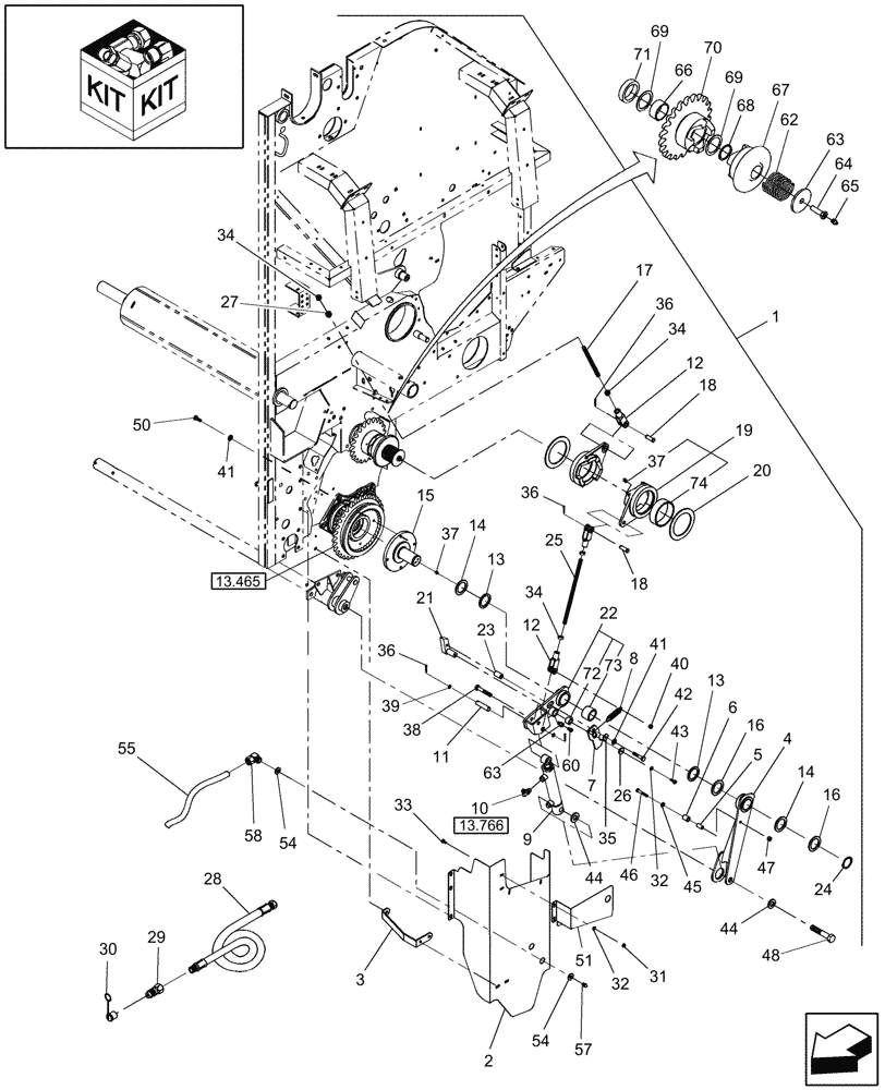 Схема запчастей Case IH RB464 - (18.99) - DIA KIT, HYDRAULIC ROTOR CUTTER REVERSE (18) - ACCESSORIES