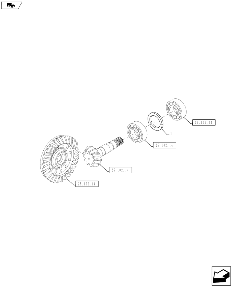 Схема запчастей Case IH PUMA 145 - (25.102.16) - VAR - 330429, 330430 - CL.4 SUSPENDED FRONT AXLE - RING & PINION ADJUSTING SHIMS (25) - FRONT AXLE SYSTEM