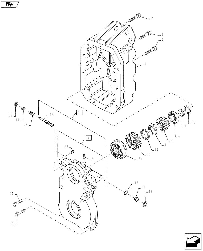 Схема запчастей Case IH PUMA 145 - (31.114.02) - VAR - 330800 - PTO 540/1000 RPM - HOUSING, GEARS & SUPPORT (31) - IMPLEMENT POWER TAKE OFF