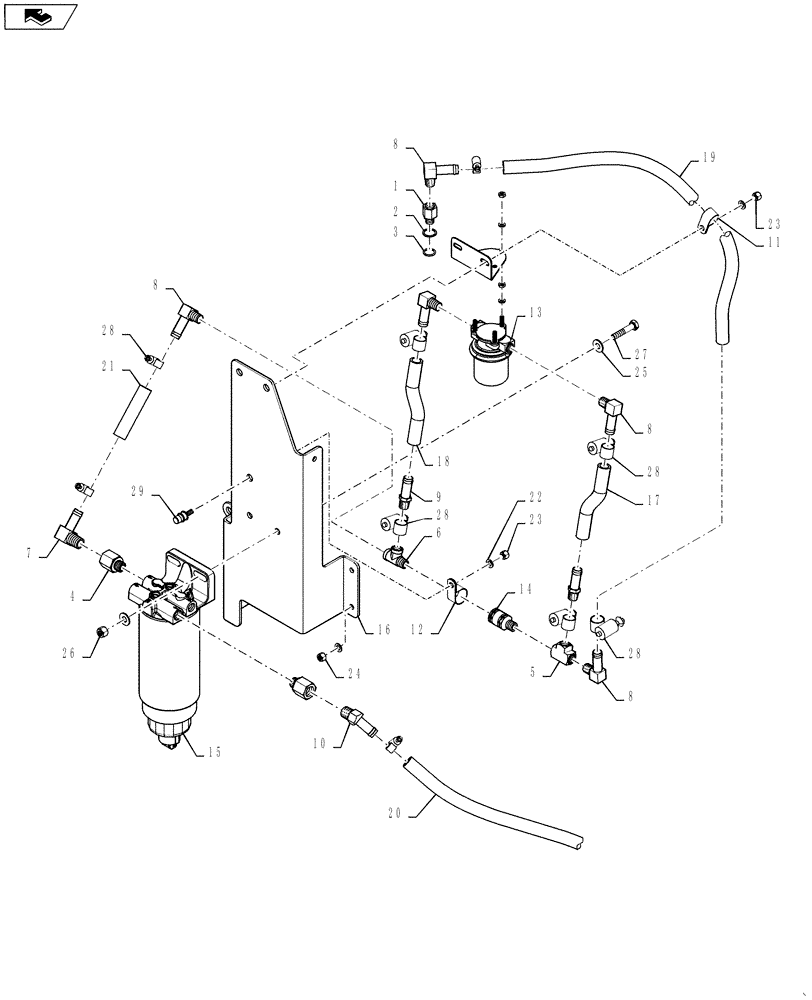 Схема запчастей Case IH STEIGER 400 - (10.210.02) - FUEL FILTER & FUEL TRANSFER PUMP - STEIGER 400 - 450 (10) - ENGINE