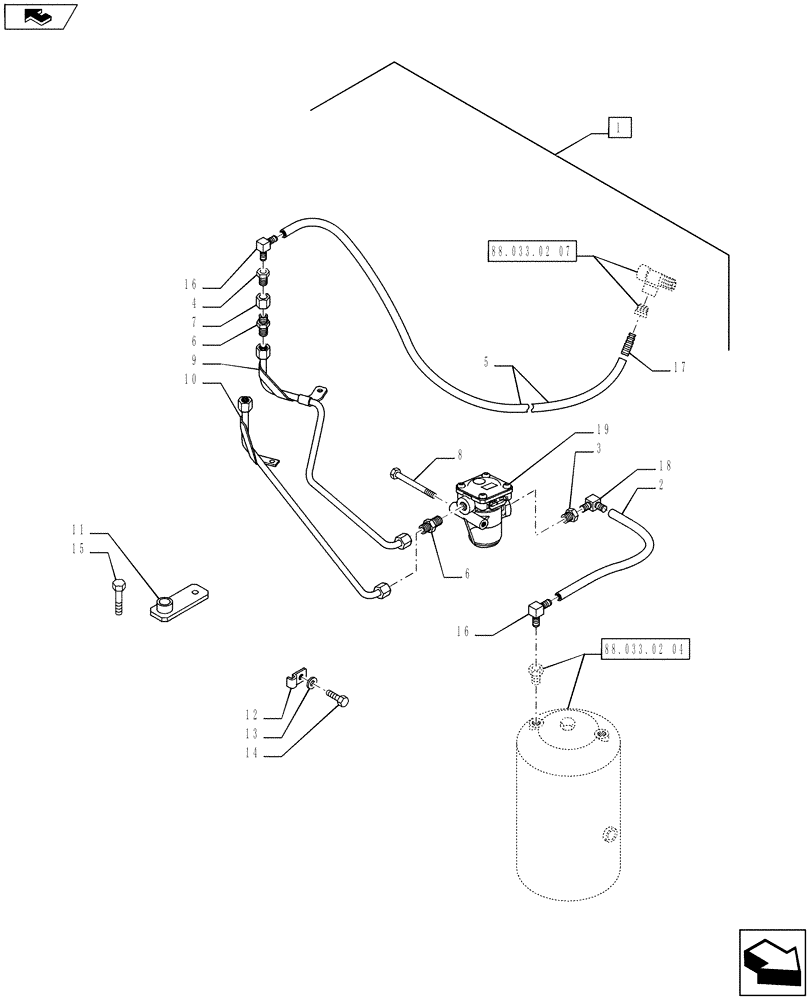 Схема запчастей Case IH PUMA 130 - (88.033.02[06]) - DIA KIT, PNEUMATIC TRAILER BRAKE (UNIVERSAL) - PIPES (88) - ACCESSORIES