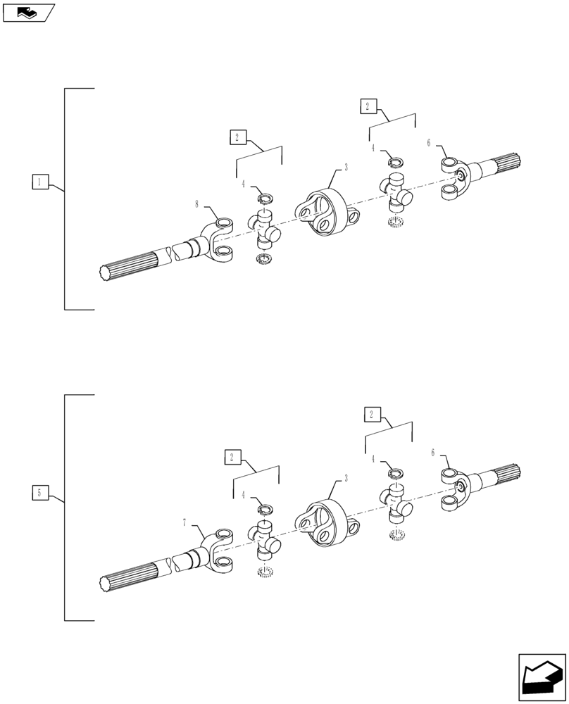 Схема запчастей Case IH PUMA 145 - (25.108.04) - VAR - 330427 - CL.3 FRONT AXLE W/ BRAKES - ARTICULATED AXLE SHAFT (25) - FRONT AXLE SYSTEM