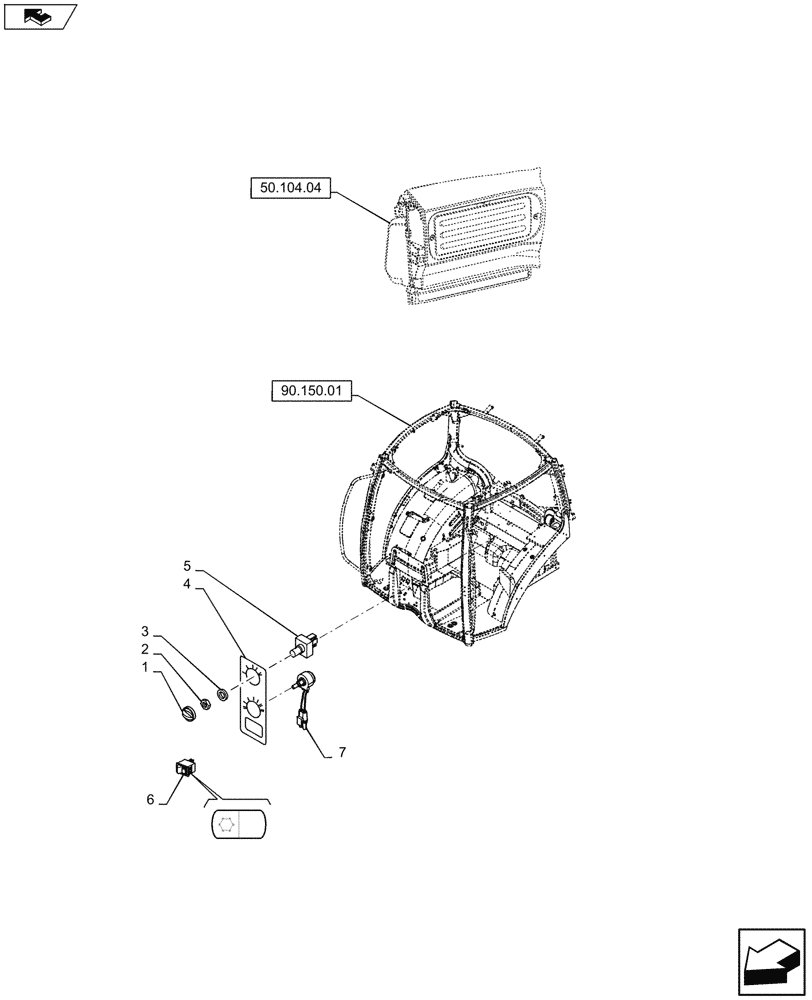 Схема запчастей Case IH PUMA 160 - (55.050.01) - HEATING/AIR CONDITIONING - CLIMATE CONTROL SWITCH (55) - ELECTRICAL SYSTEMS