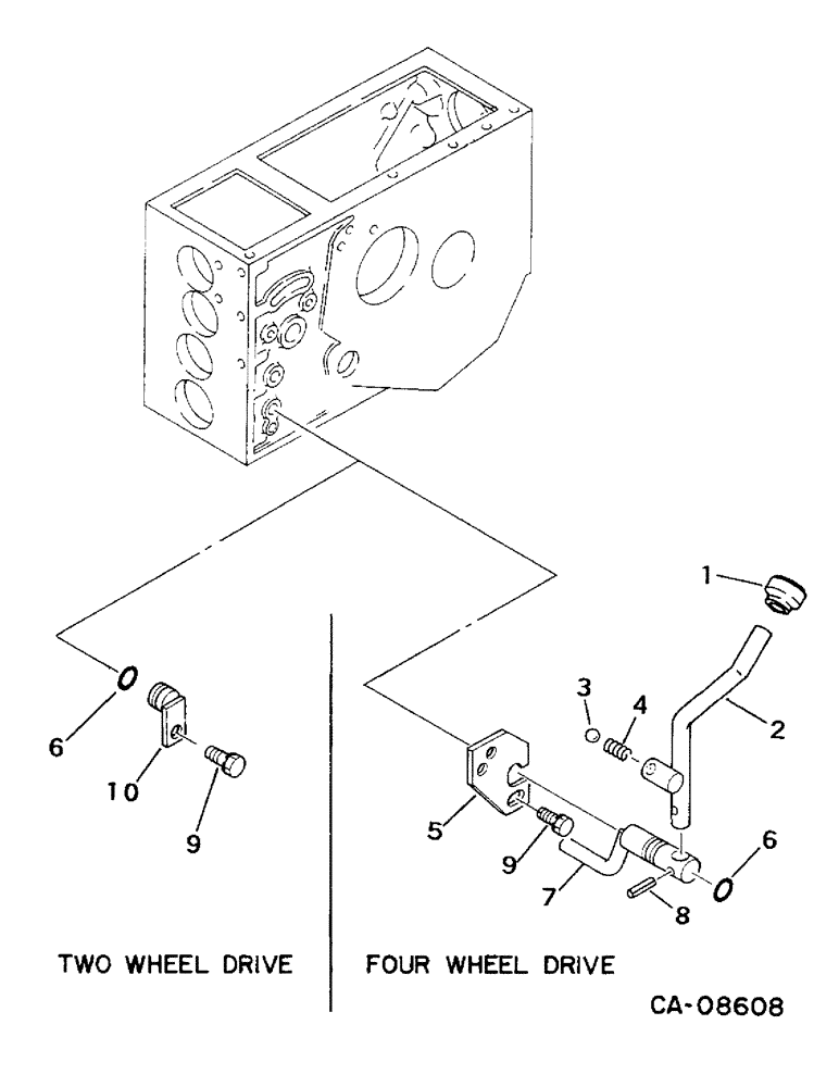 Схема запчастей Case IH 234 - (07-70) - DRIVE TRAIN, HYDROSTATIC TRANSMISSION, 234, FOUR WHEEL DRIVE CONTROLS (04) - Drive Train
