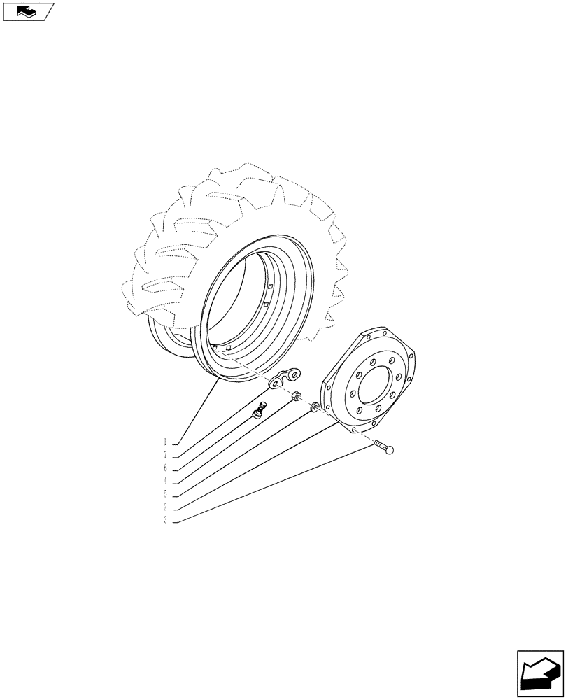 Схема запчастей Case IH PUMA 145 - (44.511.04) - VAR - 8241404, 8242904, 8258804, 8258704, 8255904, 8815401, 8868401 - FRONT WHEELS (44) - WHEELS