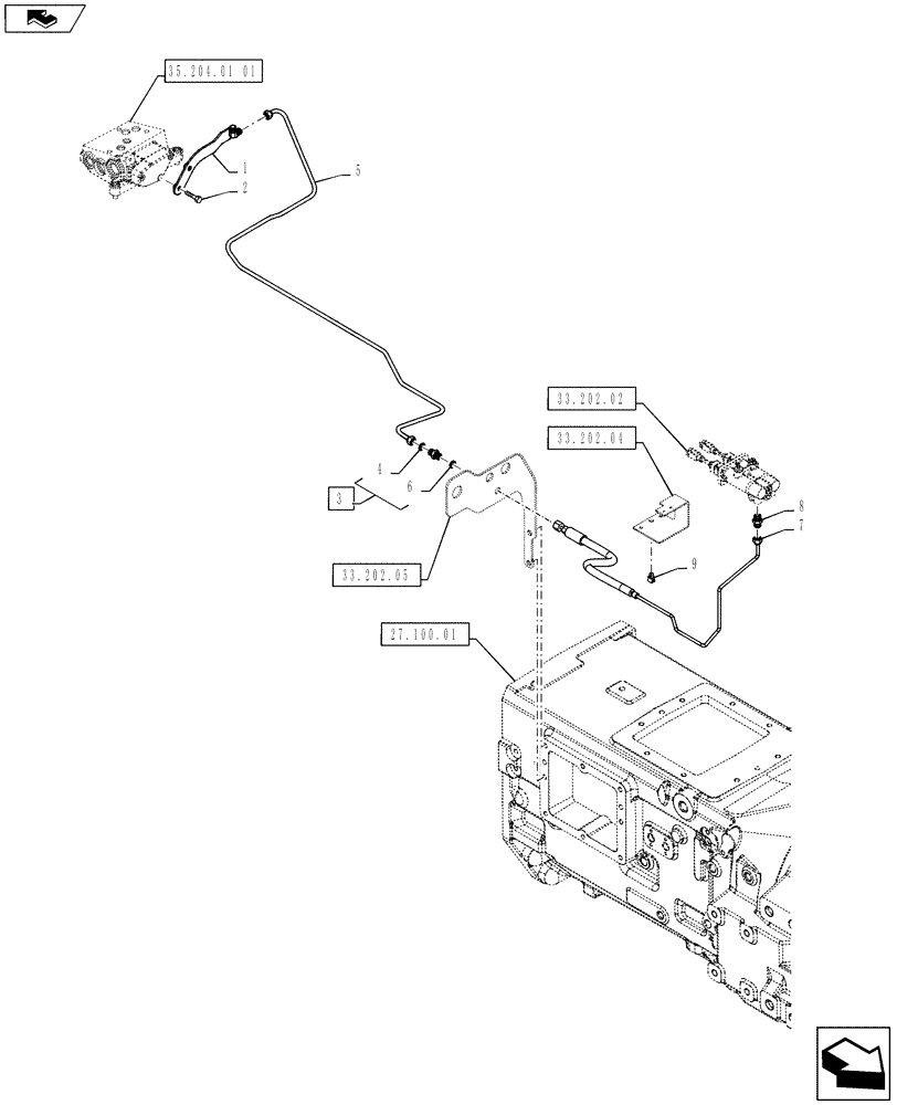 Схема запчастей Case IH PUMA 160 - (33.224.13) - VAR - 330720 - TRAILER BRAKE LINES - BRAKE LOGIC VALVE (33) - BRAKES & CONTROLS