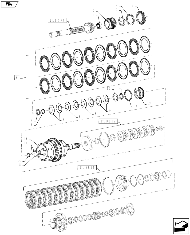 Схема запчастей Case IH PUMA 145 - (27.106.14) - VAR - 330285 - FPS - CENTRAL REDUCTION GEARS (27) - REAR AXLE SYSTEM