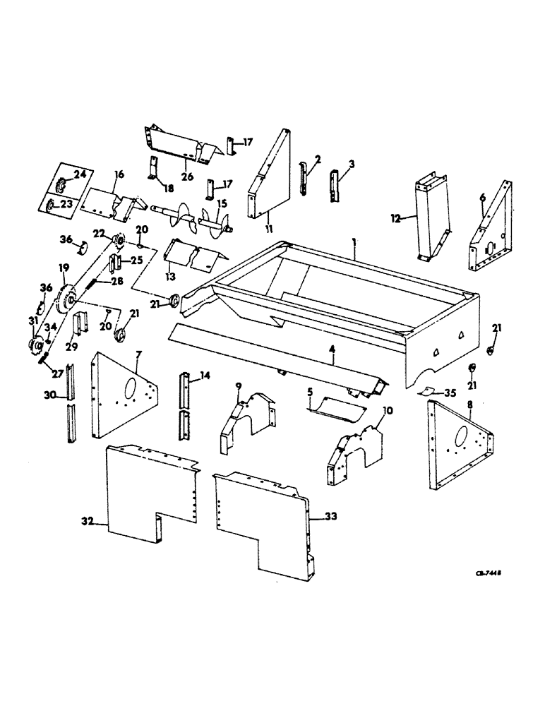 Схема запчастей Case IH 914 - (26-02) - GRAIN TANK, GRAIN TANK, SUPPORTS, AUGER AND DRIVE Grain Tank
