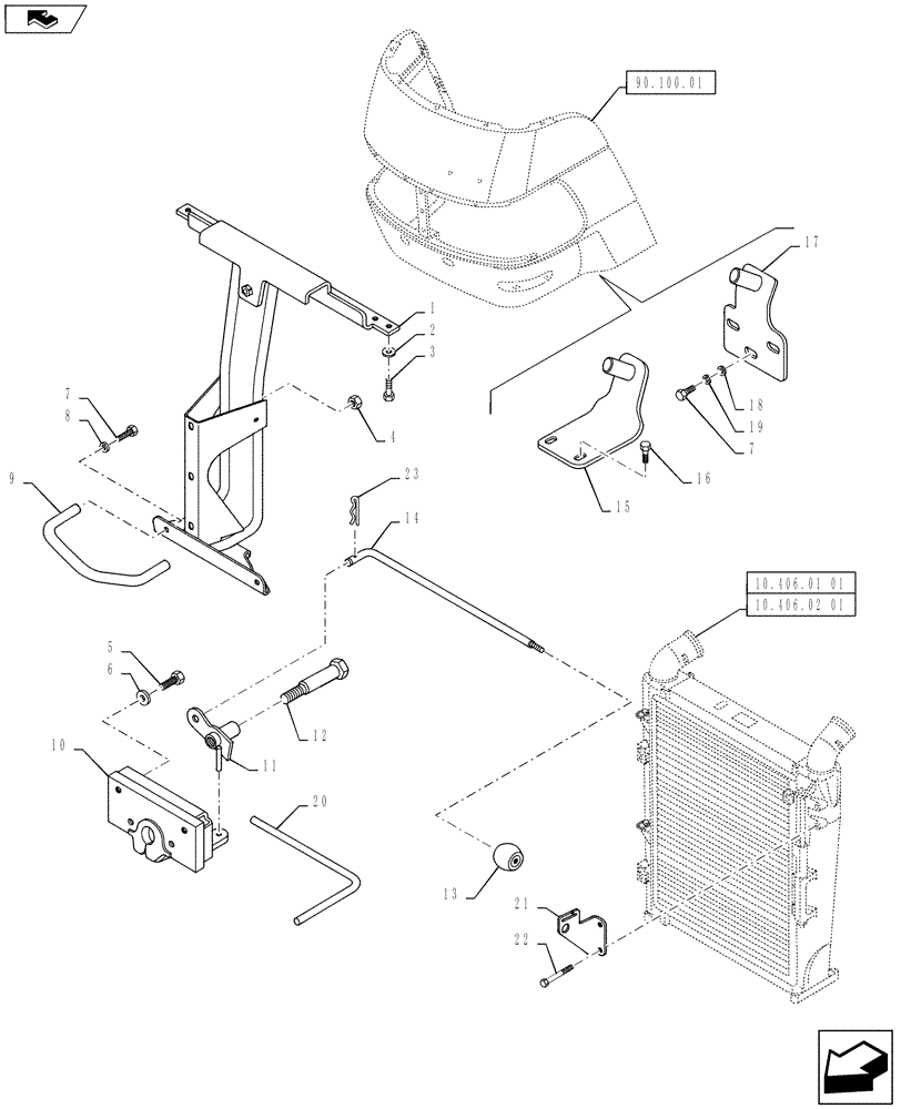 Схема запчастей Case IH PUMA 130 - (90.102.04) - LATCH, ENGINE HOOD (90) - PLATFORM, CAB, BODYWORK AND DECALS
