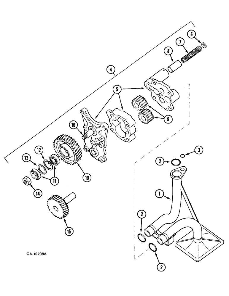 Схема запчастей Case IH 733 - (2-76) - OIL PUMP (02) - ENGINE