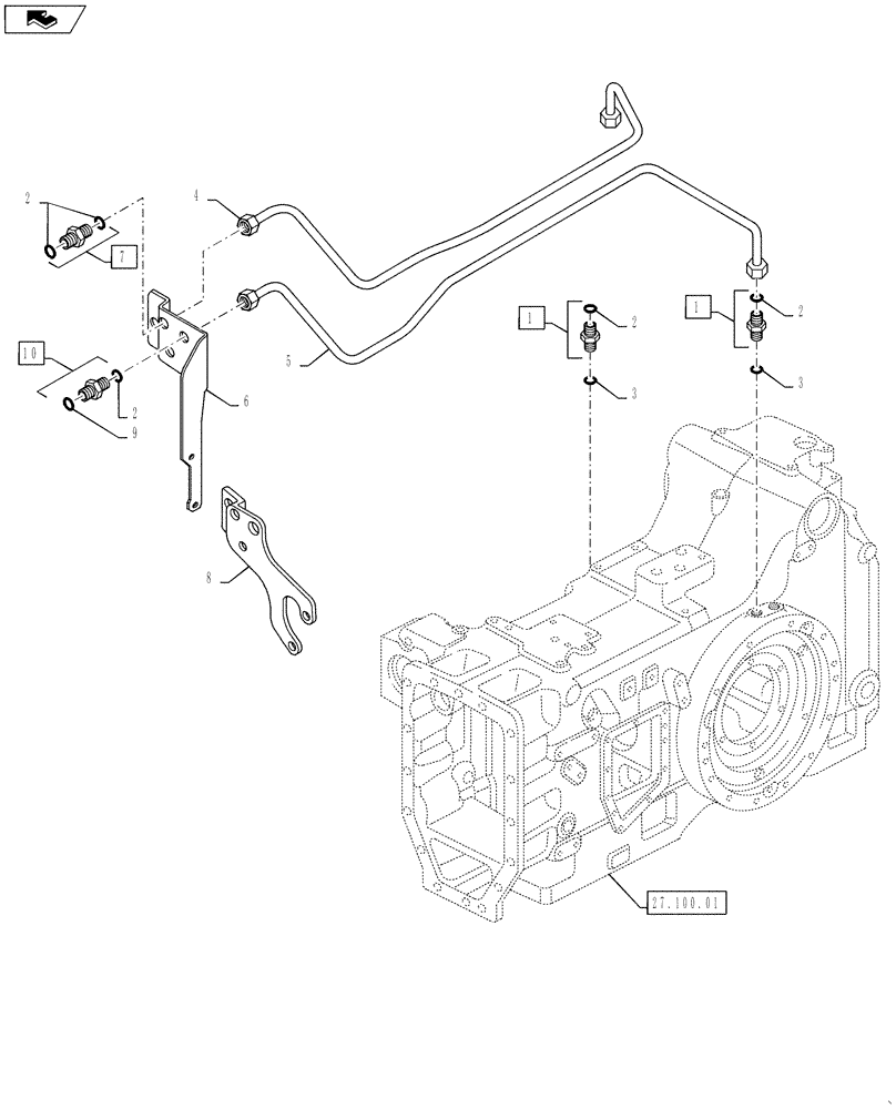 Схема запчастей Case IH PUMA 145 - (33.202.05) - BRAKE PIPING (33) - BRAKES & CONTROLS