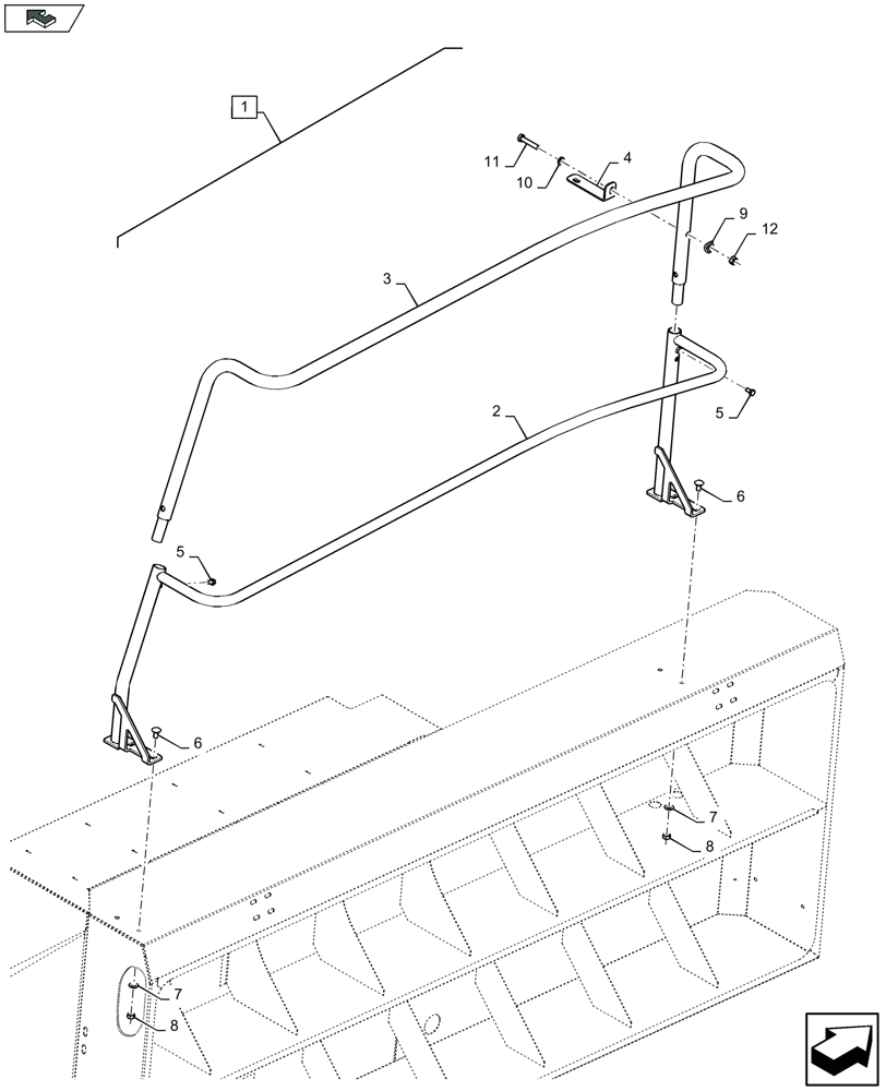 Схема запчастей Case IH LB324R - (88.090.003[01]) - DIA KIT: HANDRAIL RH (88) - ACCESSORIES