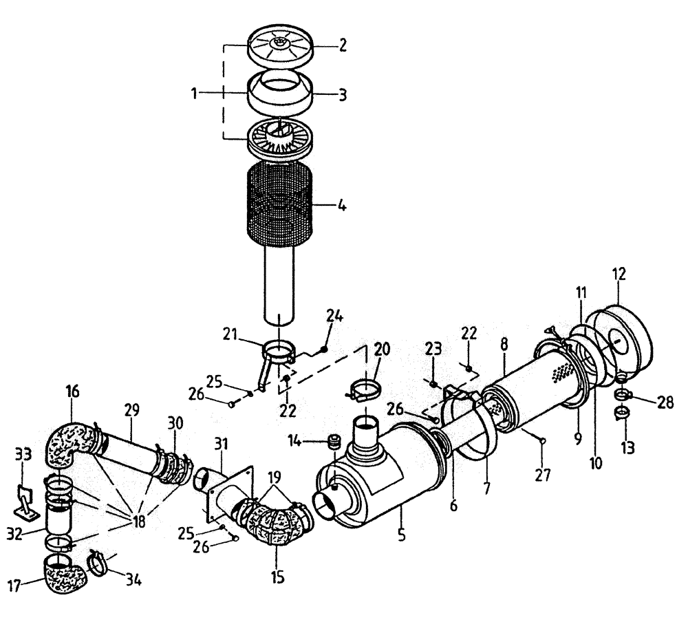 Схема запчастей Case IH 7000 - (C03-10) - AIR CLEANER (108), UP TO AND INCLUDING SERIAL #7907 Engine & Engine Attachments