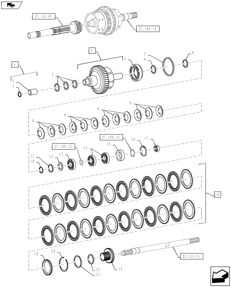 Схема запчастей Case IH PUMA 145 - (27.106.11) - VAR - 330285 - FPS - CENTRAL REDUCTION GEARS (27) - REAR AXLE SYSTEM