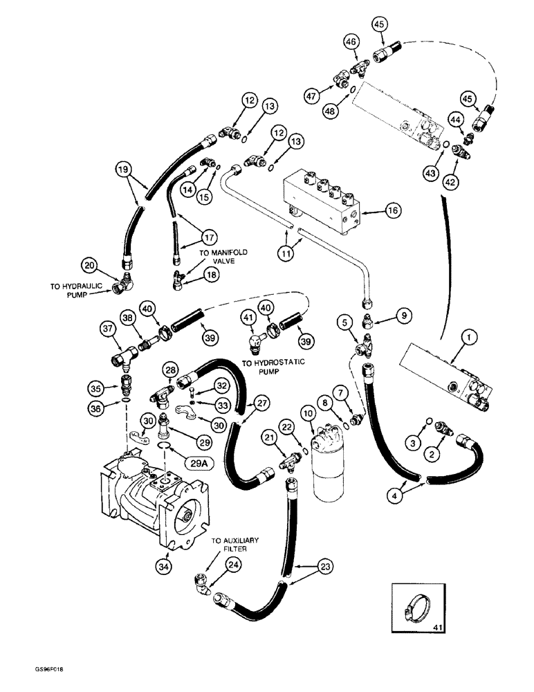 Схема запчастей Case IH 1800 - (8-49A) - HEADER RETURN SYSTEM, P.I.N. JJC133070 AND AFTER (07) - HYDRAULICS