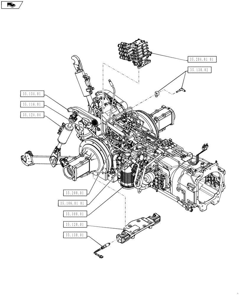 Схема запчастей Case IH PUMA 160 - (35.000.00) - PICTORIAL INDEX - HYDRAULIC SYSTEMS (35) - HYDRAULIC SYSTEMS