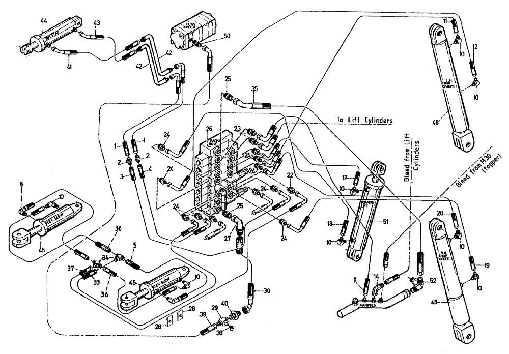 Схема запчастей Case IH 7700 - (B05[57]) - HYDRAULIC CIRCUIT, RACINE SERIAL # 7660 AND ONWARDS Hydraulic Components & Circuits