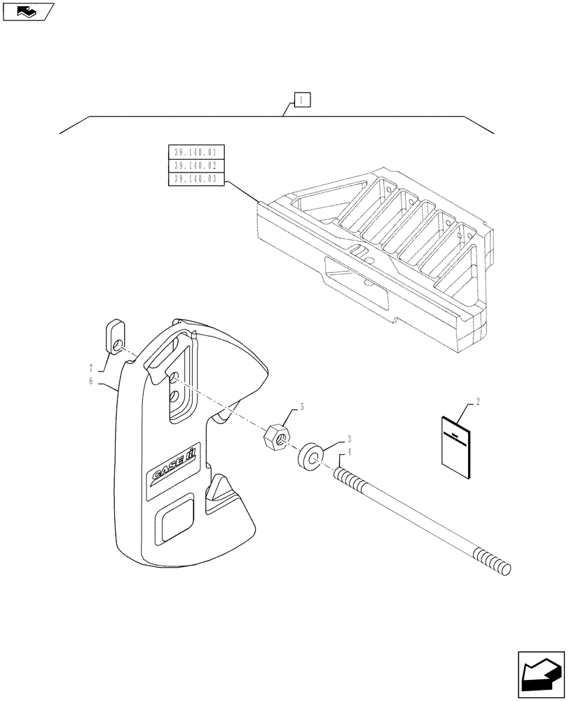 Схема запчастей Case IH PUMA 130 - (88.037.13) - DIA KIT, FRONT WEIGHTS 45 KG (88) - ACCESSORIES