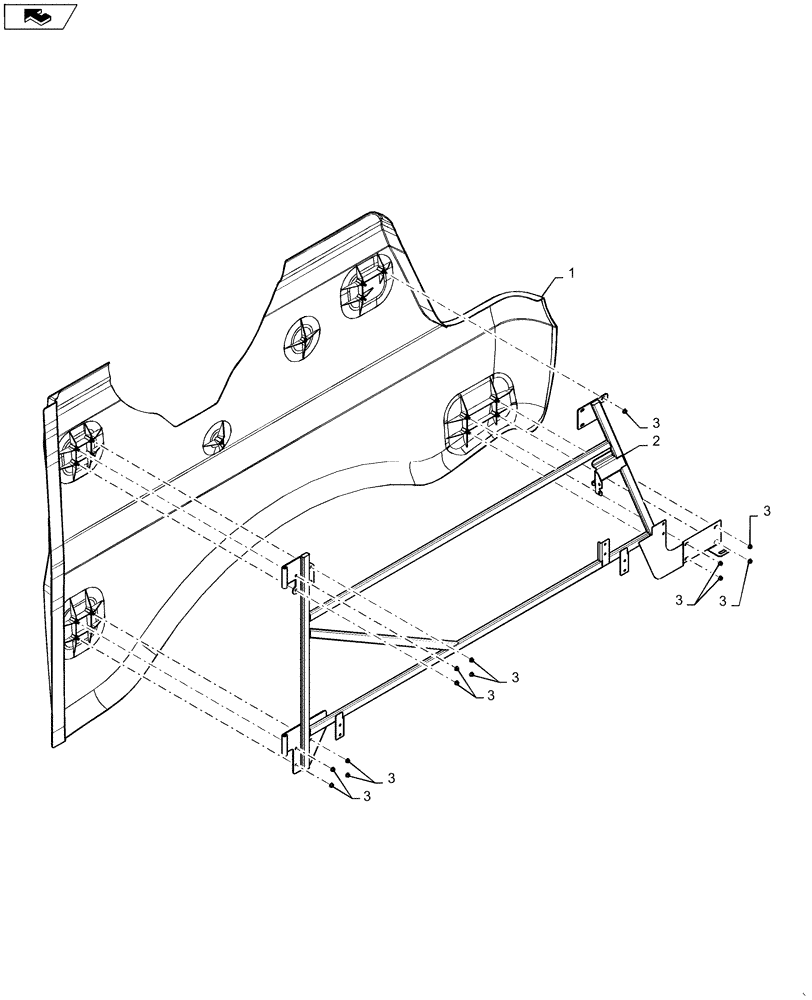 Схема запчастей Case IH 9230 - (90.100.18[03]) - PANEL,REAR,RIGHT HAND SIDE BREAKDOWN (90) - PLATFORM, CAB, BODYWORK AND DECALS