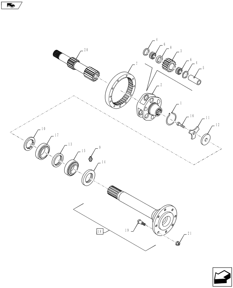 Схема запчастей Case IH PUMA 160 - (27.120.04) - FINAL DRIVE, GEARS AND SHAFTS (27) - REAR AXLE SYSTEM