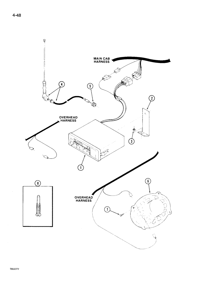 Схема запчастей Case IH 9230 - (4-048) - RADIO AND SPEAKERS (04) - ELECTRICAL SYSTEMS
