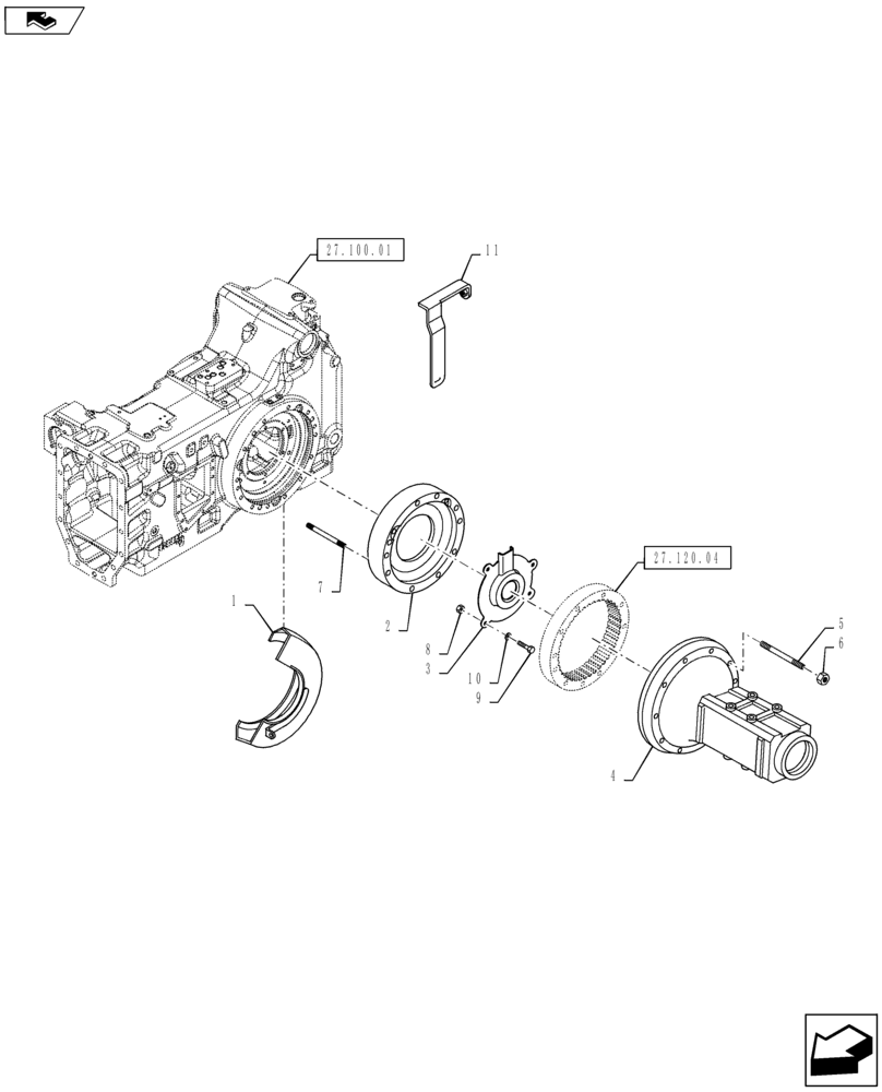 Схема запчастей Case IH PUMA 160 - (27.120.02) - SIDE REDUCTION UNIT HOUSING AND COVERS (27) - REAR AXLE SYSTEM