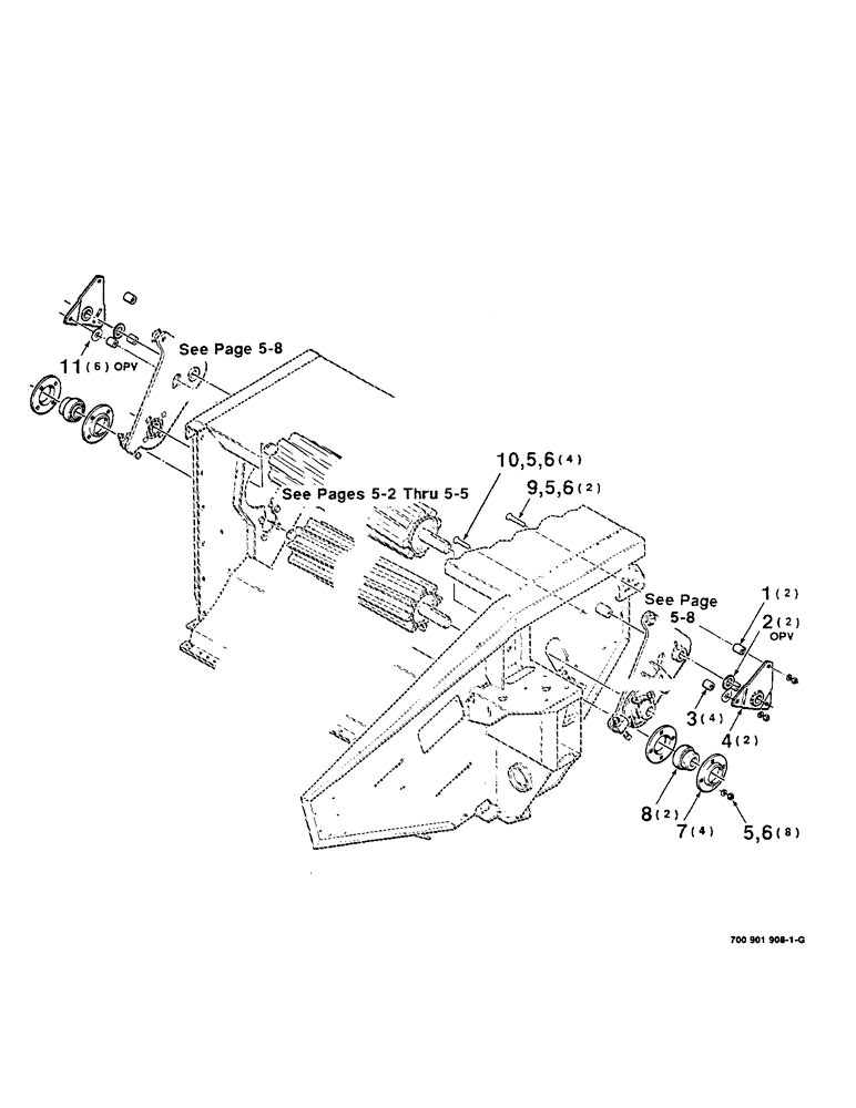 Схема запчастей Case IH 8330 - (5-06) - HAY CONDITIONER BEARING ASSEMBLY (09) - CHASSIS