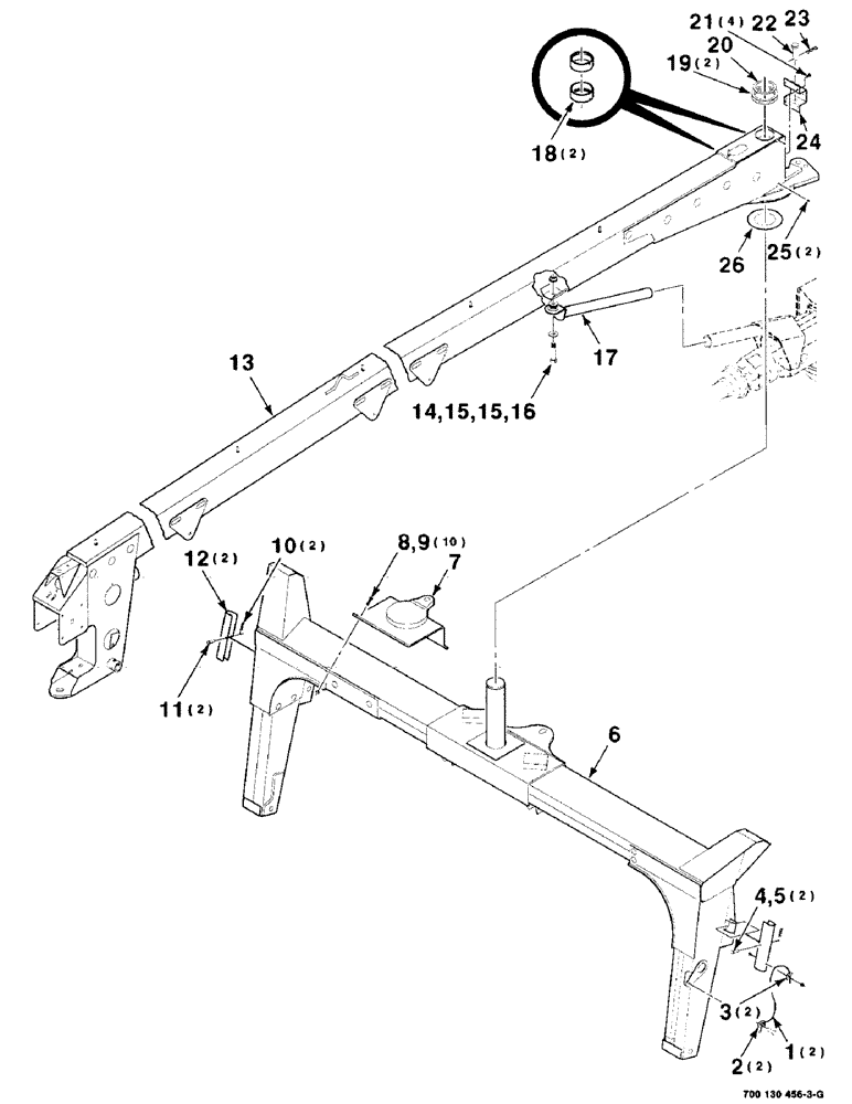 Схема запчастей Case IH 8315 - (7-06) - TONGUE AND FRAME ASSEMBLY (09) - CHASSIS