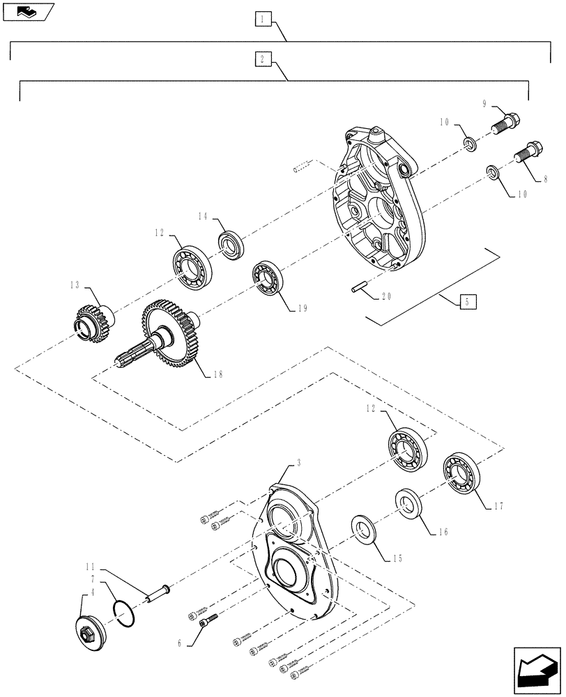 Схема запчастей Case IH PUMA 145 - (88.031.01[07]) - DIA KIT, FRONT POWER TAKE-OFF - GEARBOX - BREAKDOWN (88) - ACCESSORIES
