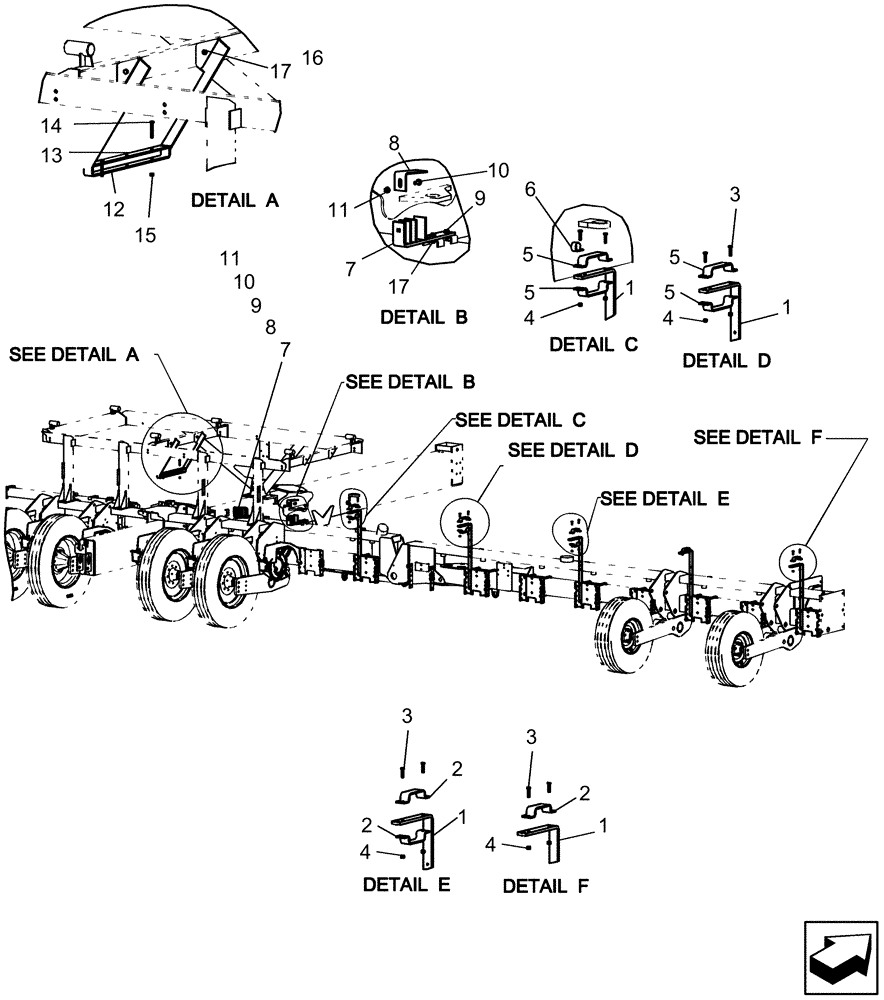Схема запчастей Case IH 1250 - (80.150.19) - BULK FILL - SEED HOSE BRACKETS - 24 ROW, MODEL YEAR 2010 AND BEFORE (80) - CROP STORAGE/UNLOADING