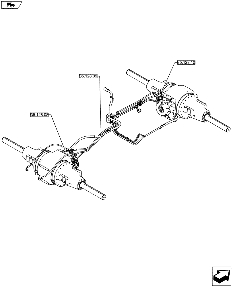 Схема запчастей Case IH STEIGER 400 - (35.128.00[02]) - PICTORIAL INDEX - HYDRAULIC SYSTEMS -AXLE LUBE - HOMOLOGATION (35) - HYDRAULIC SYSTEMS