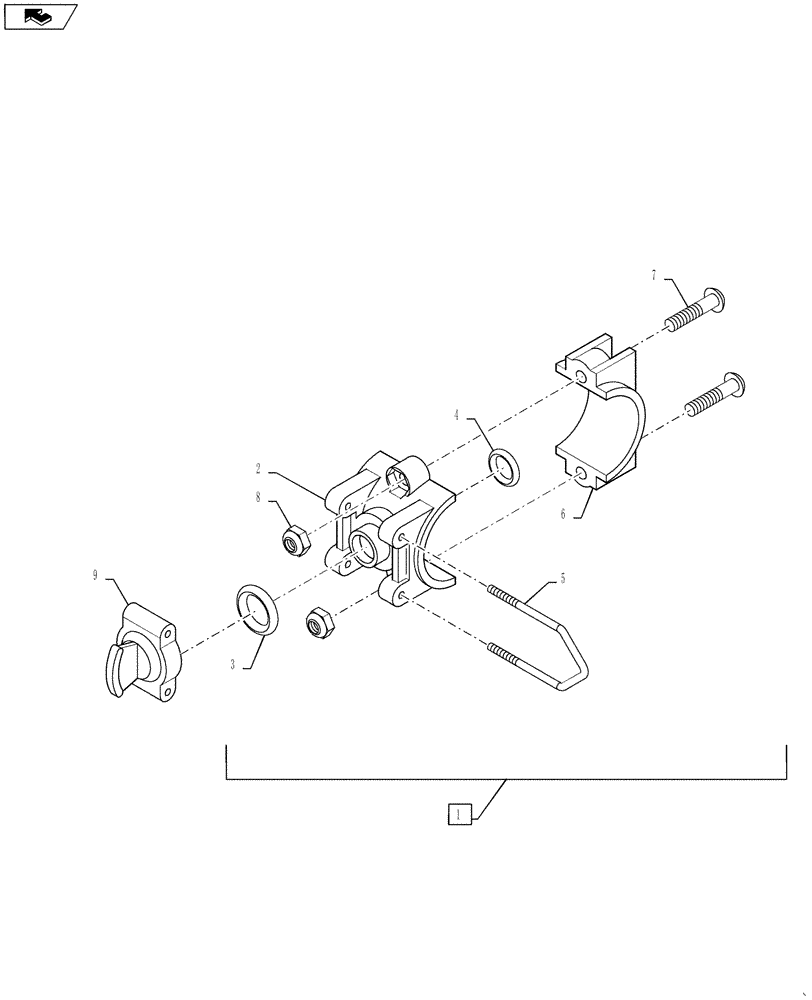 Схема запчастей Case IH 4430 - (40.908.05) - WILGER SPRAYBAR SADDLE AND SADDLE PLUG (40 ) - PLUMBING