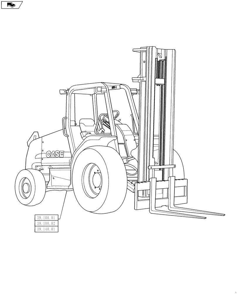 Схема запчастей Case IH 586H - (39.000.00) - PICTORIAL INDEX, FRAME (39) - FRAMES AND BALLASTING