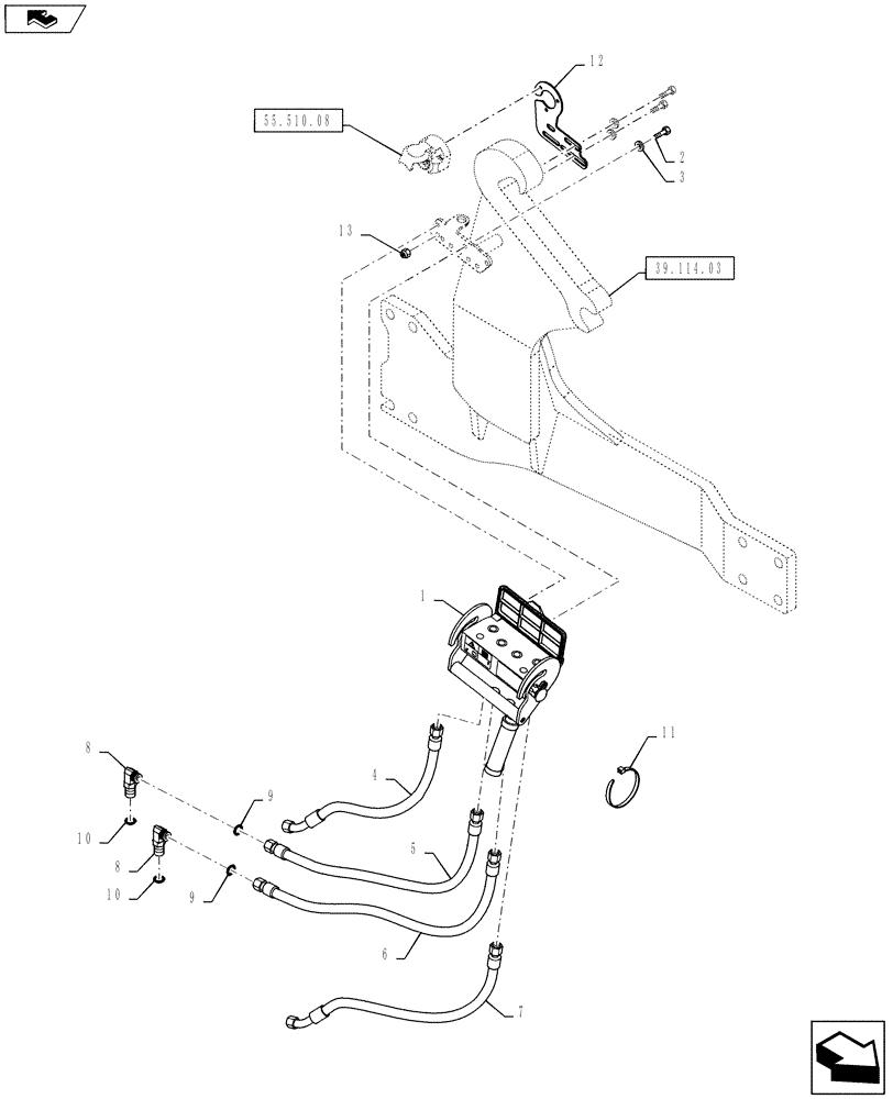 Схема запчастей Case IH PUMA 130 - (35.724.02) - VAR - 334821, 743702 - EUROPEAN LOADER READY FOR FRONT HPL - FAST-FITTING CONNECTION AND PIPES (35) - HYDRAULIC SYSTEMS
