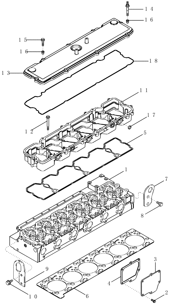 Схема запчастей Case IH CPX620 - (02-22) - CYLINDER HEAD COVER - BSN Y6T011701 (01) - ENGINE