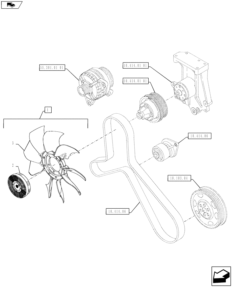 Схема запчастей Case IH PUMA 130 - (10.414.02) - VAR - 390009 - ENGINE - FAN (10) - ENGINE