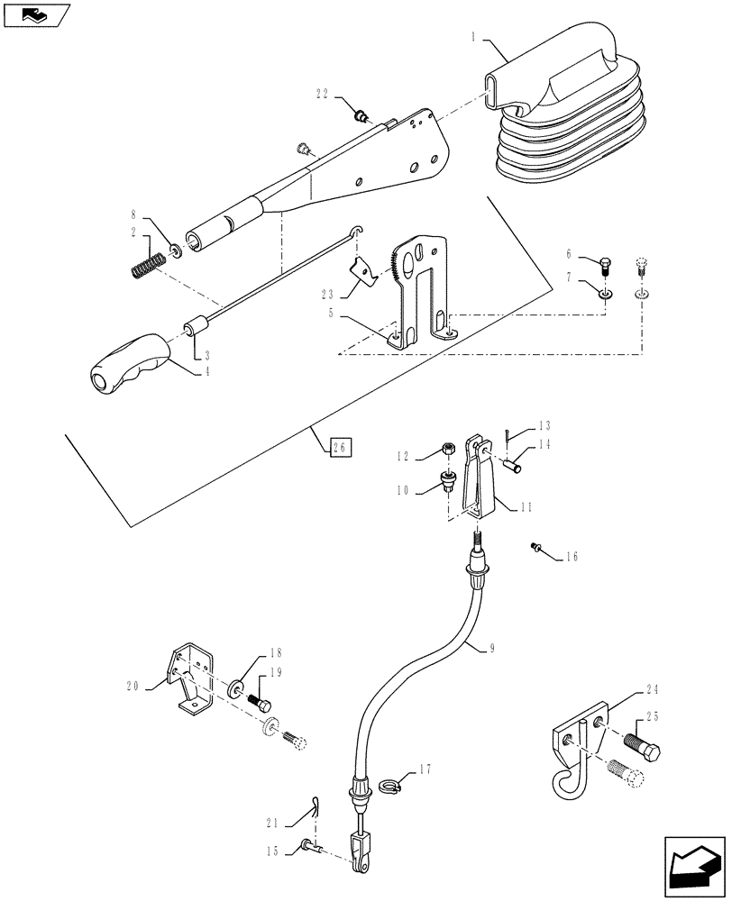 Схема запчастей Case IH PUMA 160 - (33.110.02) - HANDBRAKE CONTROL (33) - BRAKES & CONTROLS