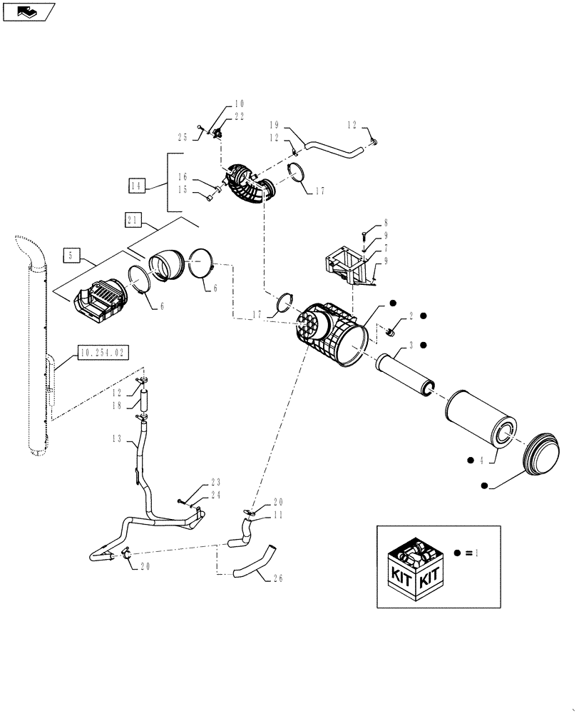 Схема запчастей Case IH PUMA 145 - (10.202.01) - AIR CLEANER & INTAKE PARTS (10) - ENGINE