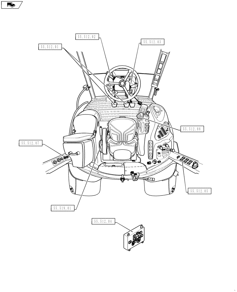 Схема запчастей Case IH PUMA 160 - (55.000.00[04]) - PICTORIAL INDEX - ELECTRICAL SYSTEMS (55) - ELECTRICAL SYSTEMS
