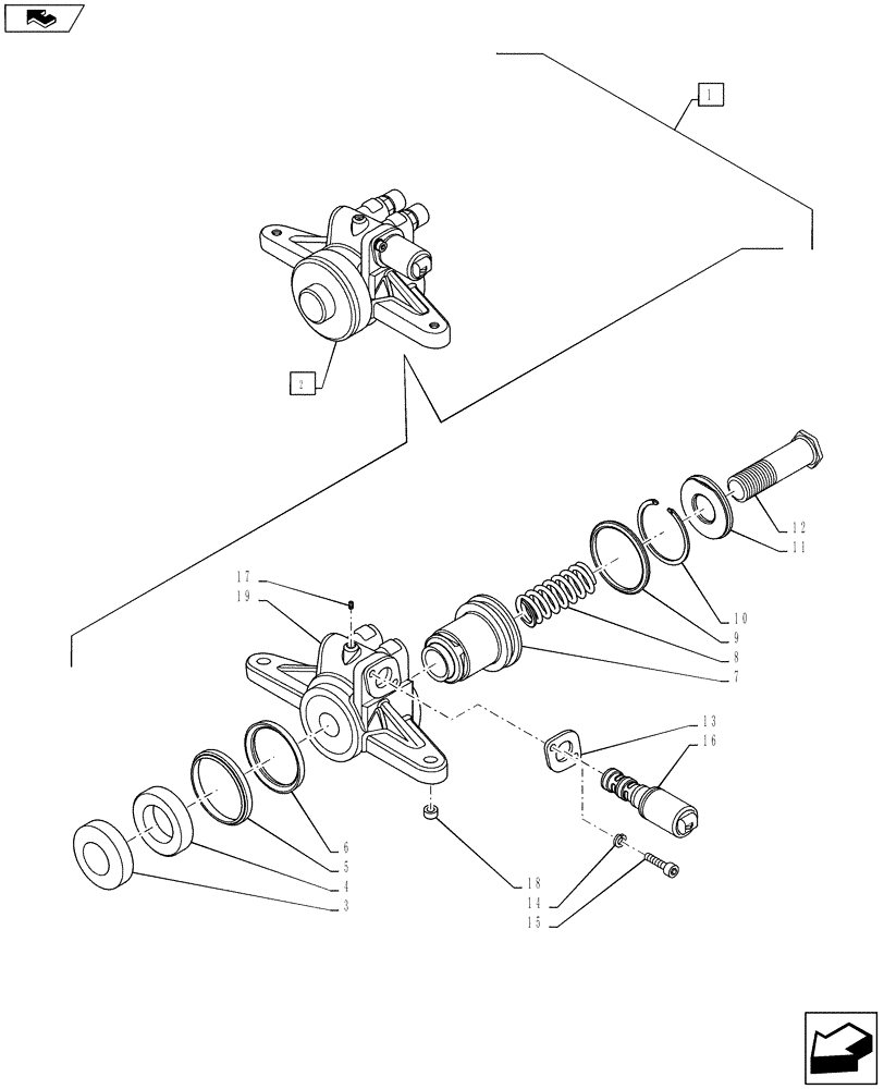 Схема запчастей Case IH PUMA 145 - (88.031.01[06]) - DIA KIT, FRONT POWER TAKE-OFF - CYLINDER - BREAKDOWN (88) - ACCESSORIES