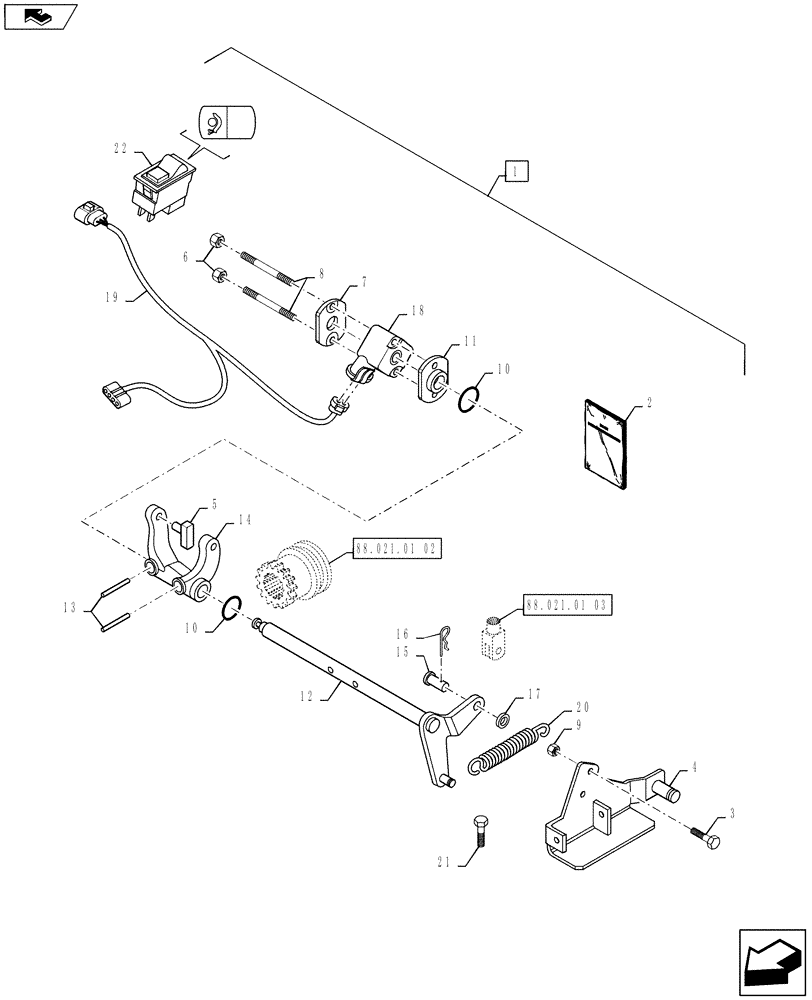 Схема запчастей Case IH PUMA 130 - (88.021.01[01]) - DIA KIT, CREEPER SPEED FOR 18X6 SEMI POWER SHIFT - REDUCTION UNIT CONTROLS (88) - ACCESSORIES