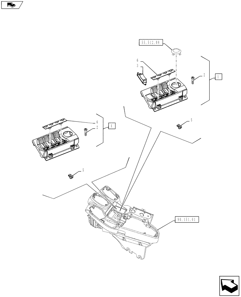 Схема запчастей Case IH PUMA 130 - (55.512.10) - 743686, 330856, 331856, 743733, 338851, 330862, 332862, 332855 - ELECTROHYDRAULIC REAR REMOTE CONTROL VALVES - ELECTRONIC CONTROLS (55) - ELECTRICAL SYSTEMS