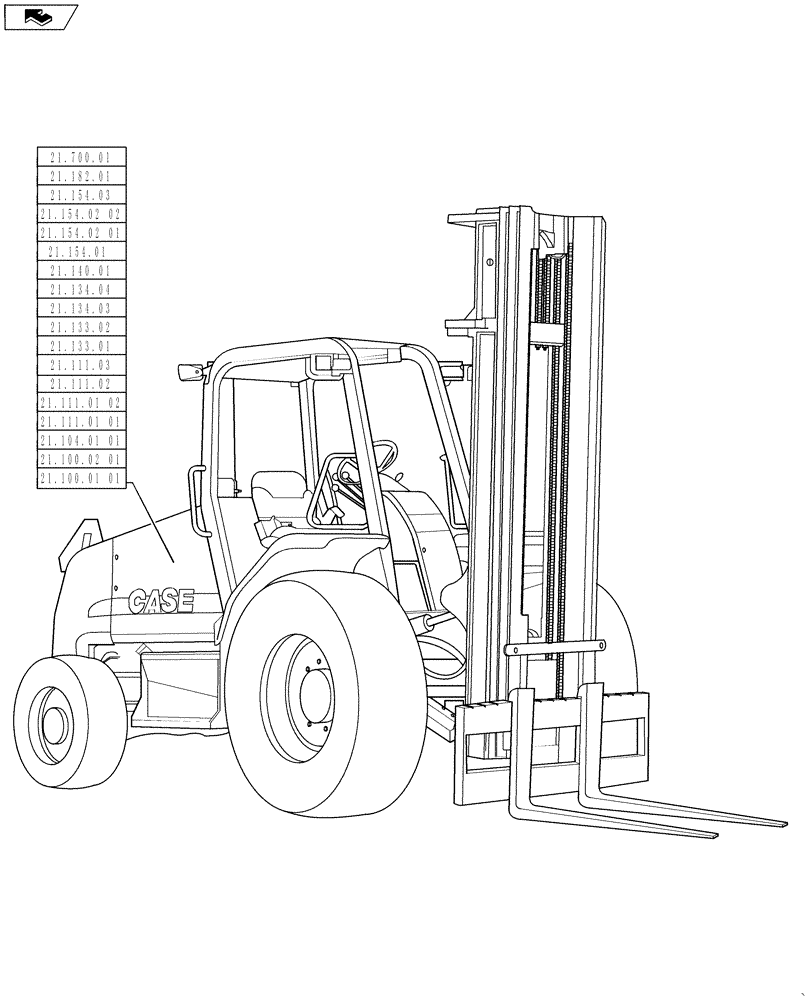 Схема запчастей Case IH 586H - (21.000.00) - PICTORIAL INDEX, TRANSMISSION (21) - TRANSMISSION