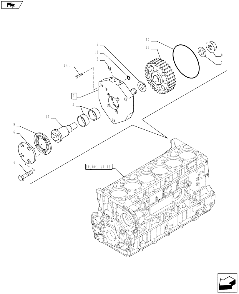 Схема запчастей Case IH F3CE0684E E920 - (10.114.AB) - PULLEY DRIVE - SUPPORT (10) - ENGINE